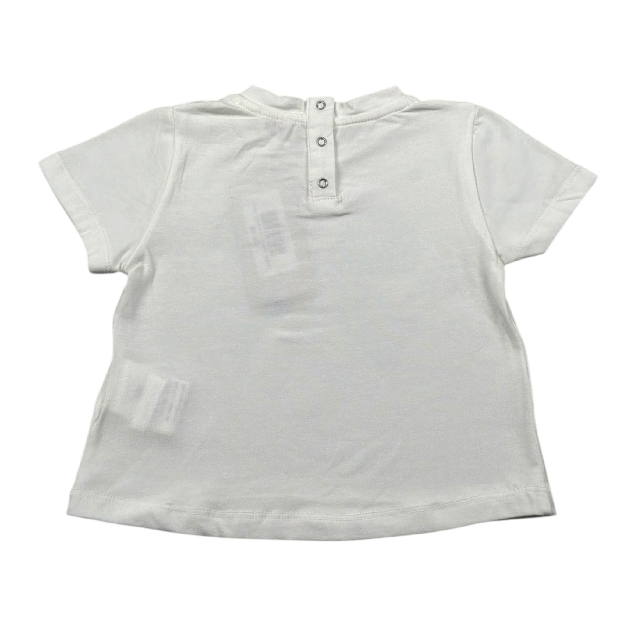 Le Bebe T-Shirt Girocollo Tinta Unita con Stampa per Neonata LBG5887 BIANCO LE BEBE 