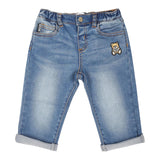 Moschino Jeans Tinta Unita con Elastico In Vita per Bambino MUP05FJX AZZURRO MOSCHINO 