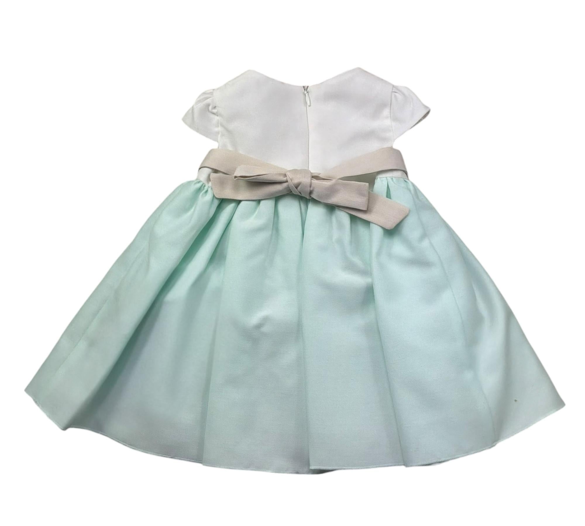 Le Bebe Abito Mezza Manica Bicolore per Neonata LBG6432 VERDE ACQUA LE BEBE 