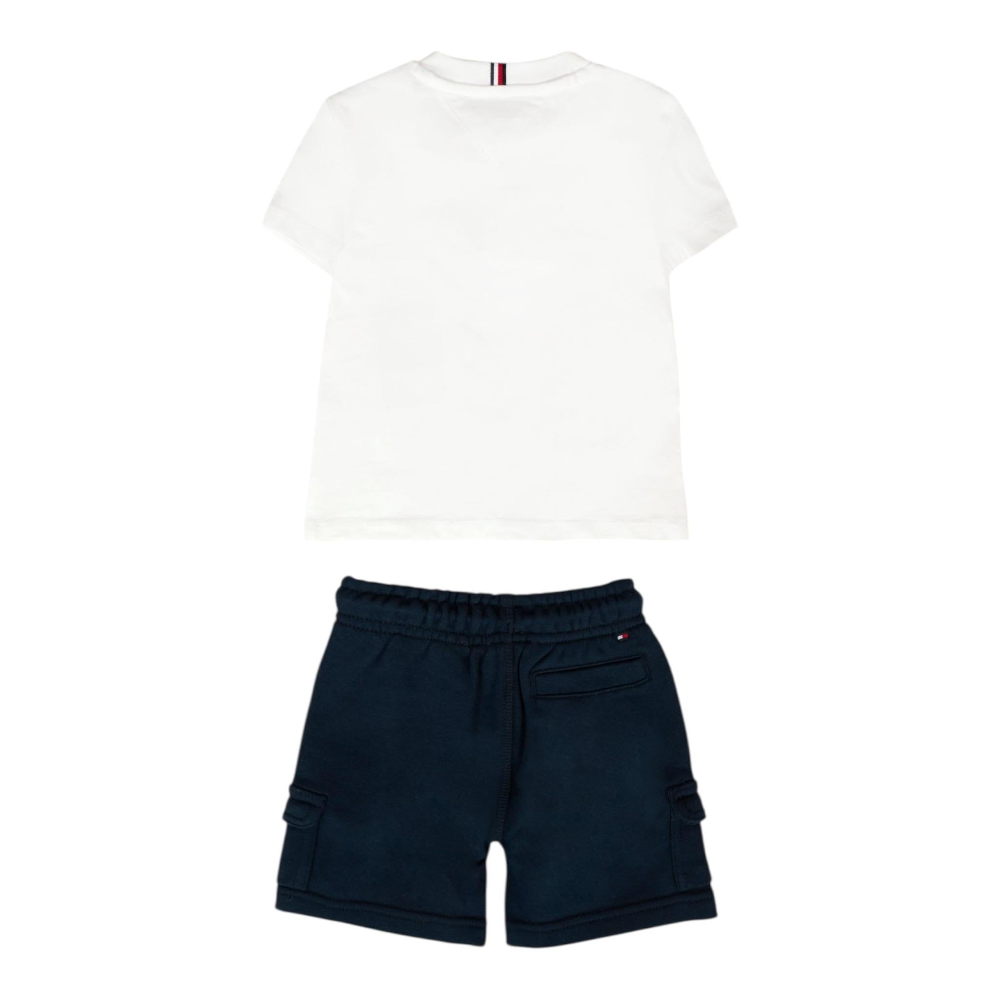 Tommy Hilfiger Completo 2 Pezzi Bermuda-T-Shirt per Neonato KB0KB09661 BIANCO TOMMY HILFIGER 