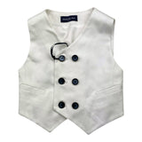 Emanuel Pris Gilet Tinta Unita Con Bottoni In Contrasto Bianco Per Bambino