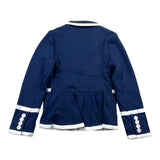 Ralph Lauren Giacca Tinta Unita Con Bottoni E Rifiniture In Contrasto Blu Per Bambina