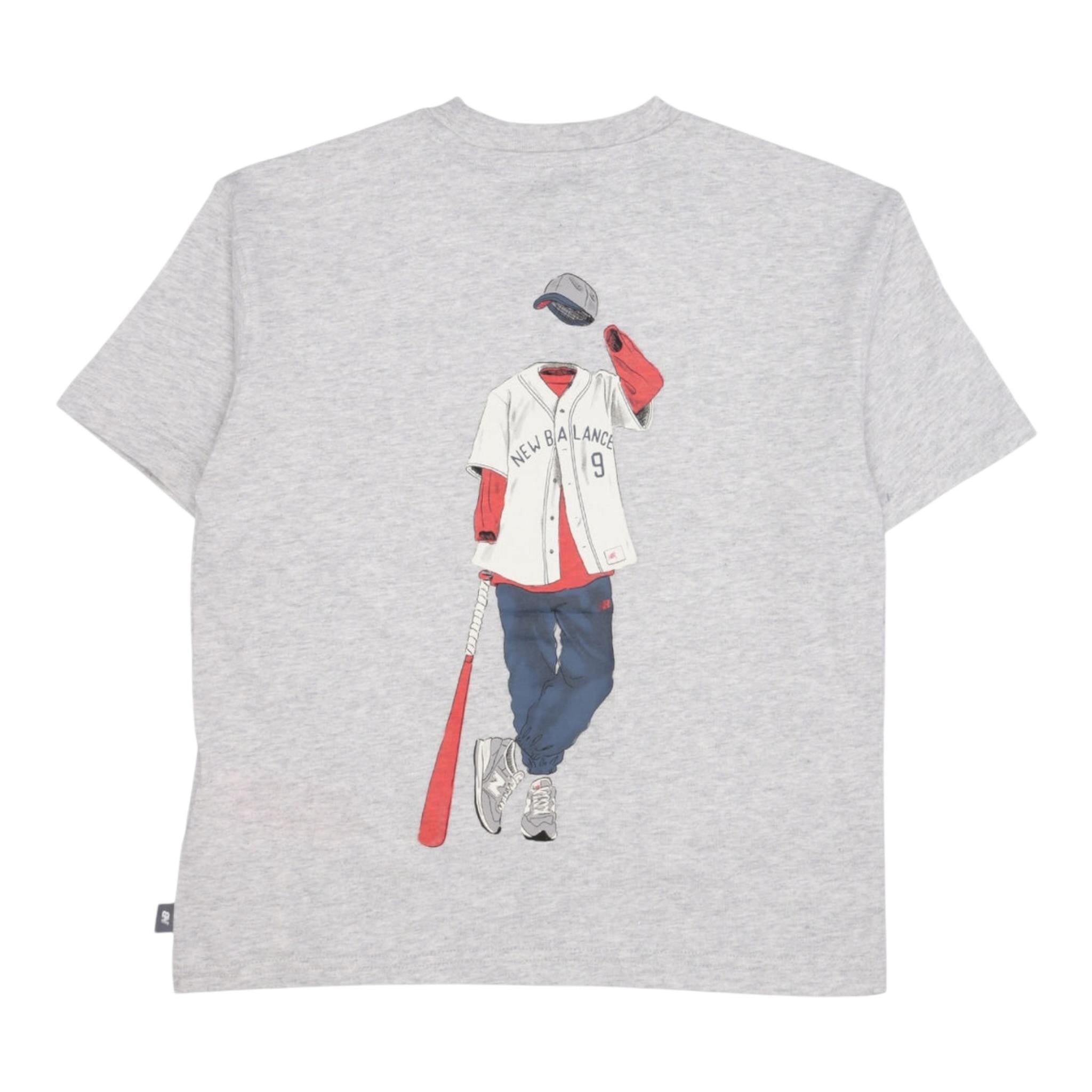 New Balance T-Shirt Girocollo Tinta Unita con Logo per Bambino LAKB0174 GRIGIO NEW BALANCE 