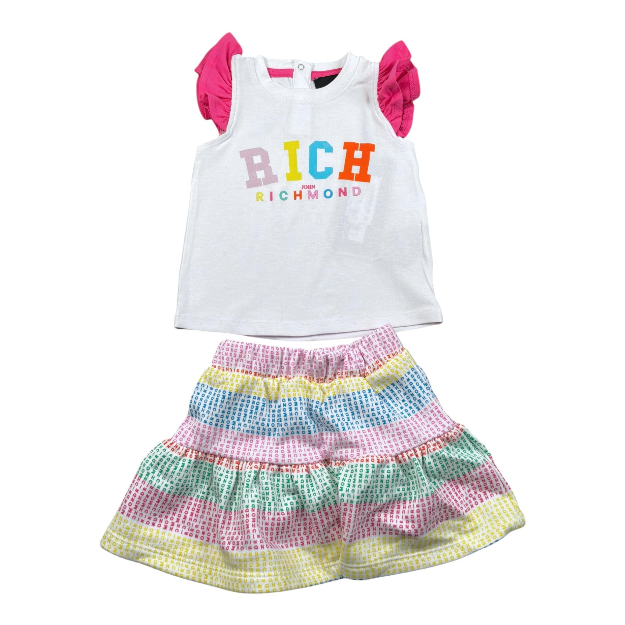 John Richmond Completo 2 Pezzi Gonna-T-Shirt per Neonata RIP25022CJ BIANCO JOHN RICHMOND 