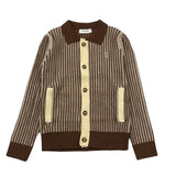 TRUSSARDI cardigan bicolore con profili in contrasto Marrone per Bambino TBA25039 MARRONE TRUSSARDI 