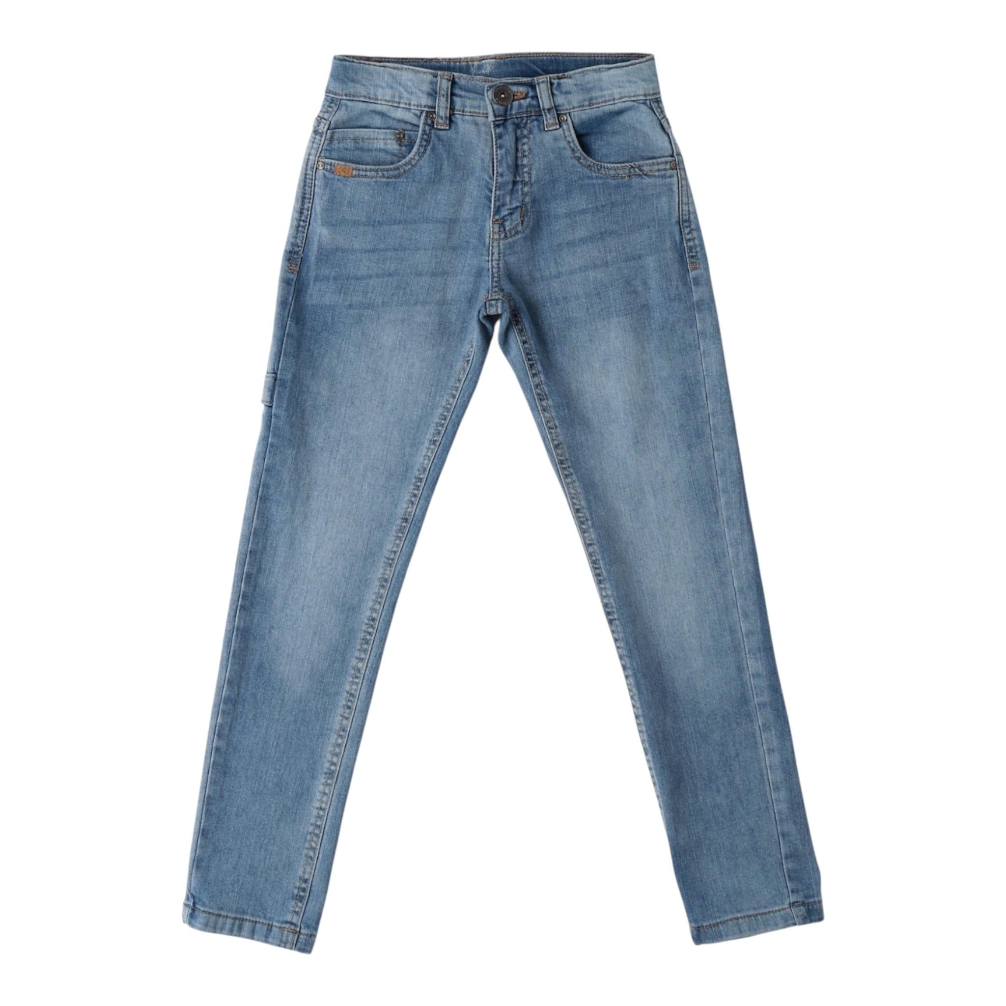 Sarabanda Jeans Tinta Unita con Girovita Regolabile per Bambino 0B752 AZZURRO SARABANDA 
