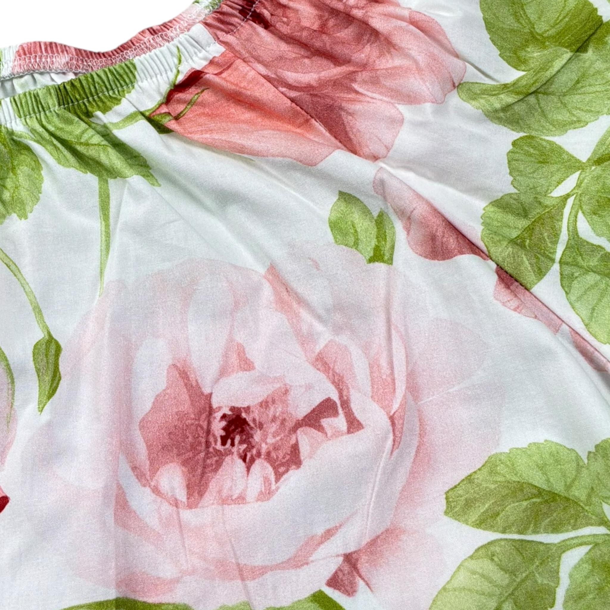 Magil Top Tinta Unita con Fantasia Fiori per Bambina FN21162 BIANCO MAGIL 