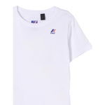 K-Way T-Shirt Girocollo Tinta Unita con Logo per Bambino K4114WWXX BIANCO K-WAY 