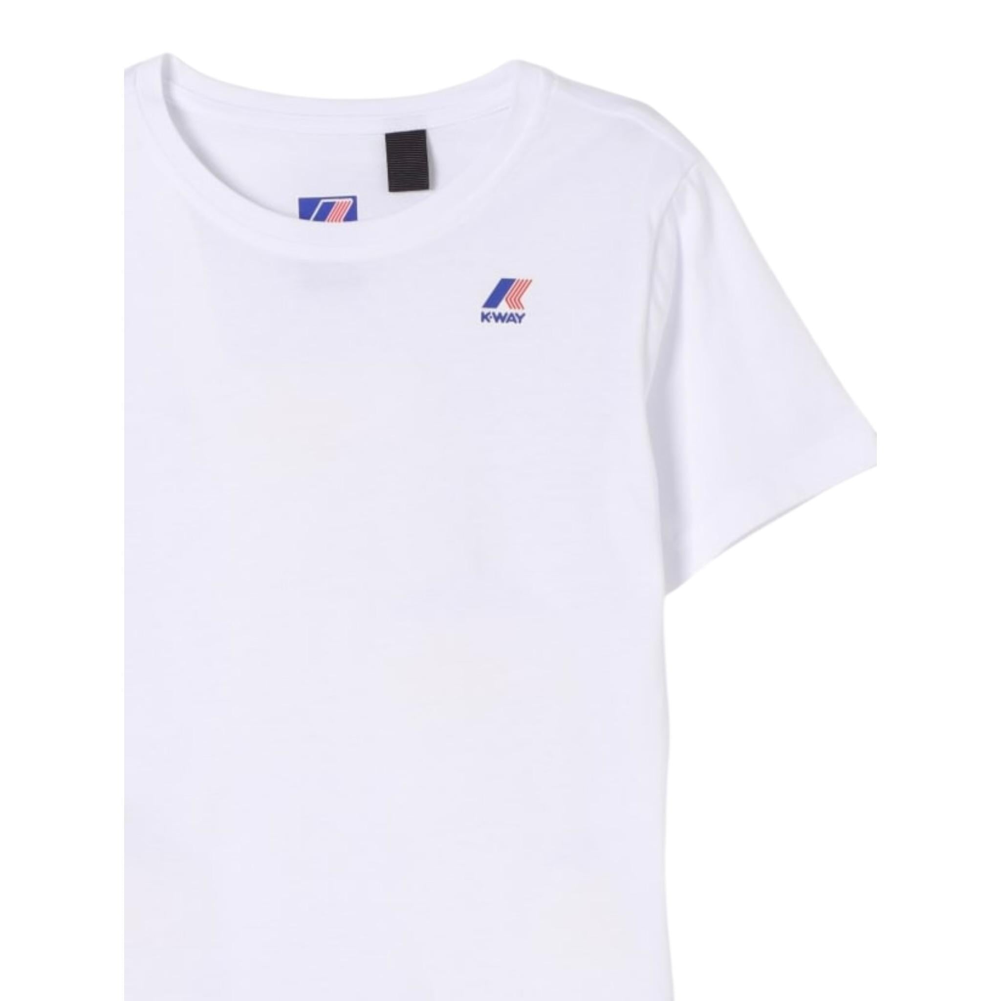 K-Way T-Shirt Girocollo Tinta Unita con Logo per Bambino K4114WWXX BIANCO K-WAY 