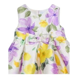 Abel & Lula Abito Giromanica Tinta Unita con Fantasia Fiori per Neonata 5019 BIANCO ABEL & LULA 