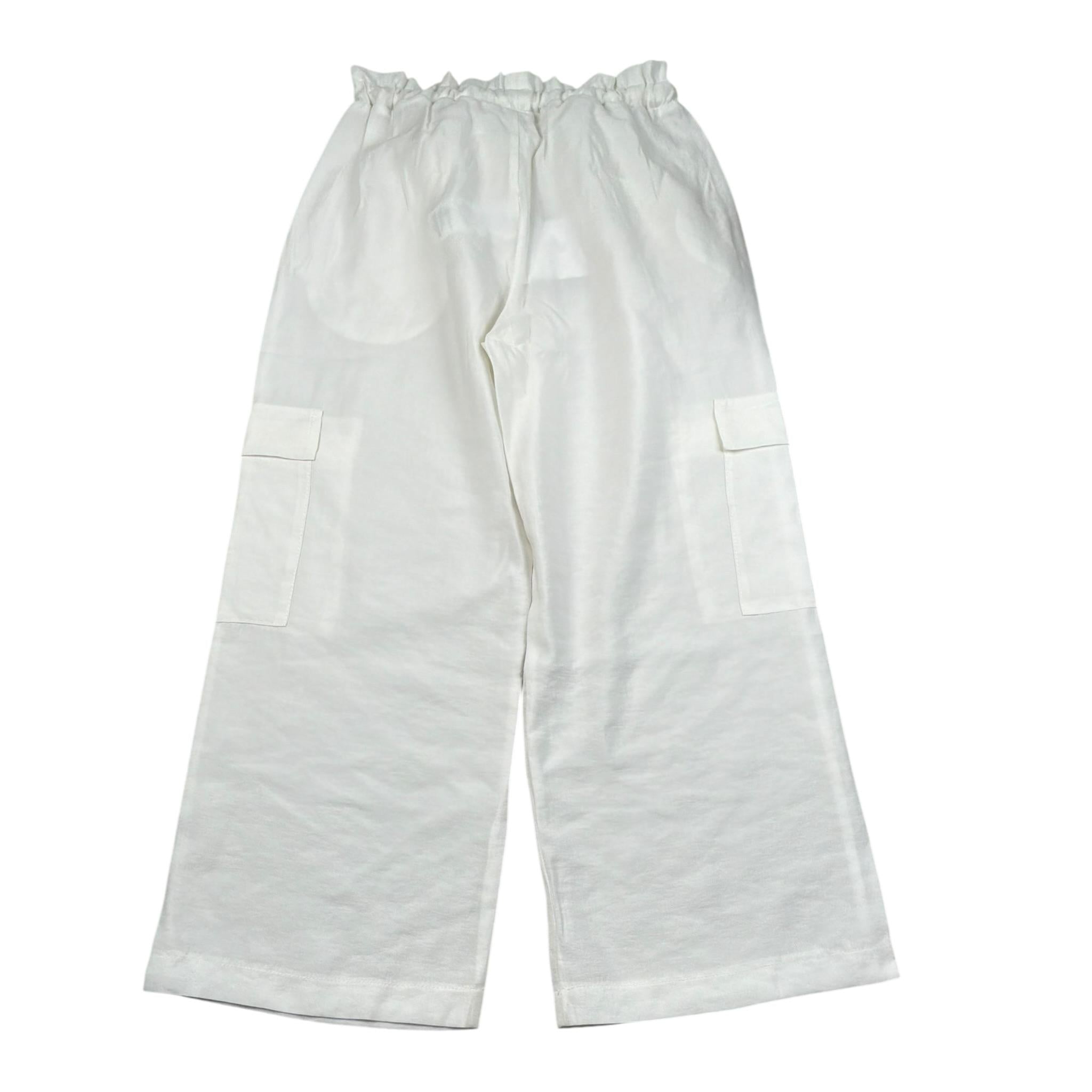 Lu Lu By Miss Grant Pantalone Tinta Unita Modello A Palazzo per Bambina LL2757 BIANCO LU LU BY MISS GRANT 