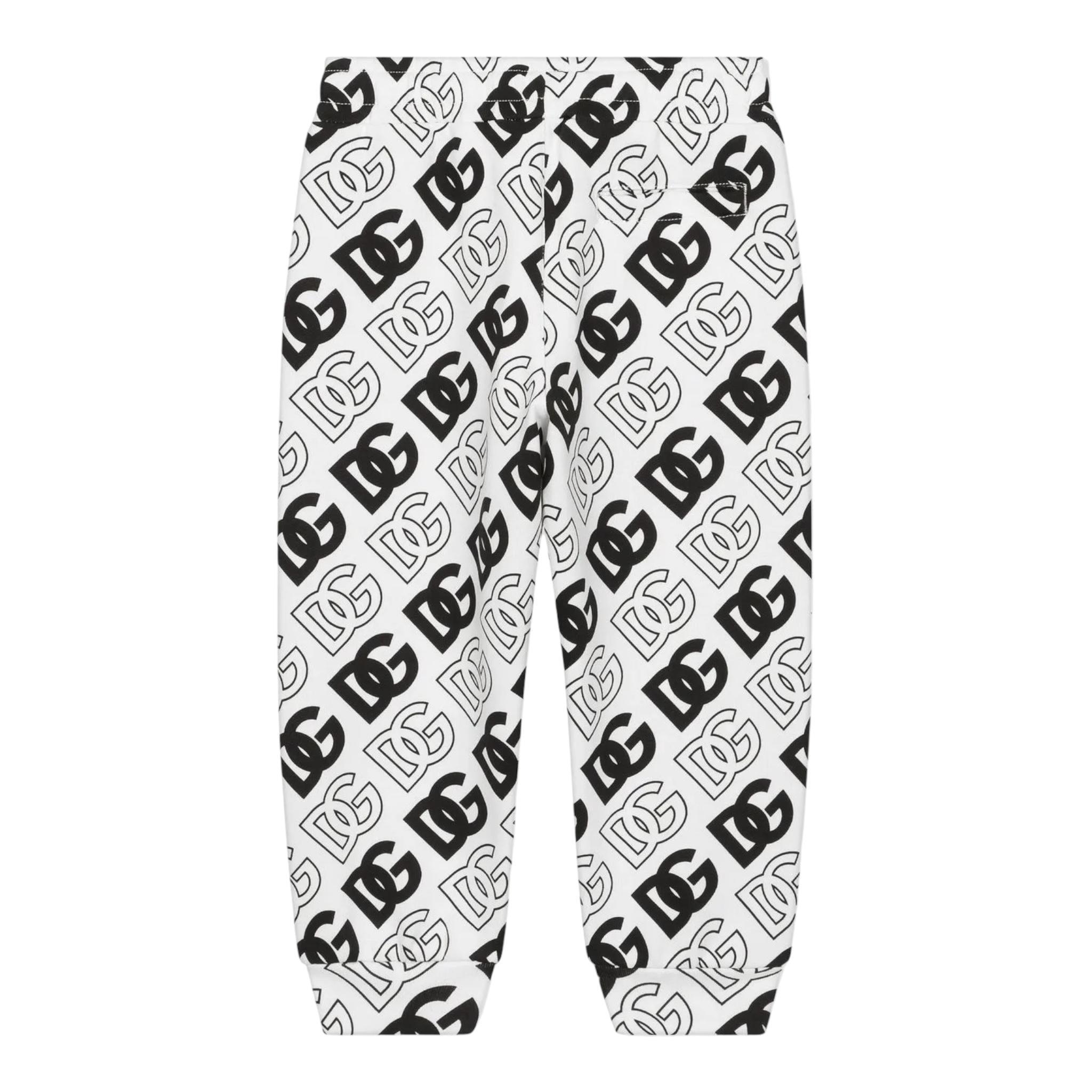 DOLCE & GABBANA pantalone modello tuta logato bicolore Bianco/nero per Bambino L4JPFN BIANCO/NERO DOLCE & GABBANA 