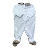 Isabel & Martinez Tutina Manica Lunga Bicolore per Neonata IM25N416 BIANCO/BEIGE ISABEL & MARTINEZ 