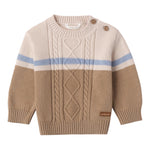 MINI BANDA maglia girocollo bicolore  Beige per Neonato 3A670XX BEIGE MINI BANDA 