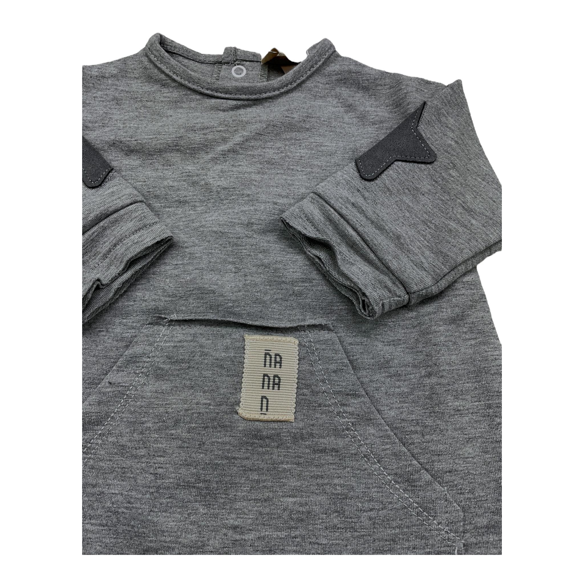 NANAN tutina manica lunga tinta unita Grigio per Neonato I2306601GR GRIGIO NANAN 