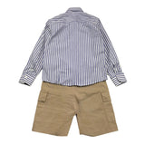 Never Too Completo 2 Pezzi Camicia Mezza Manica-Bermuda Azzurro Per Bambino