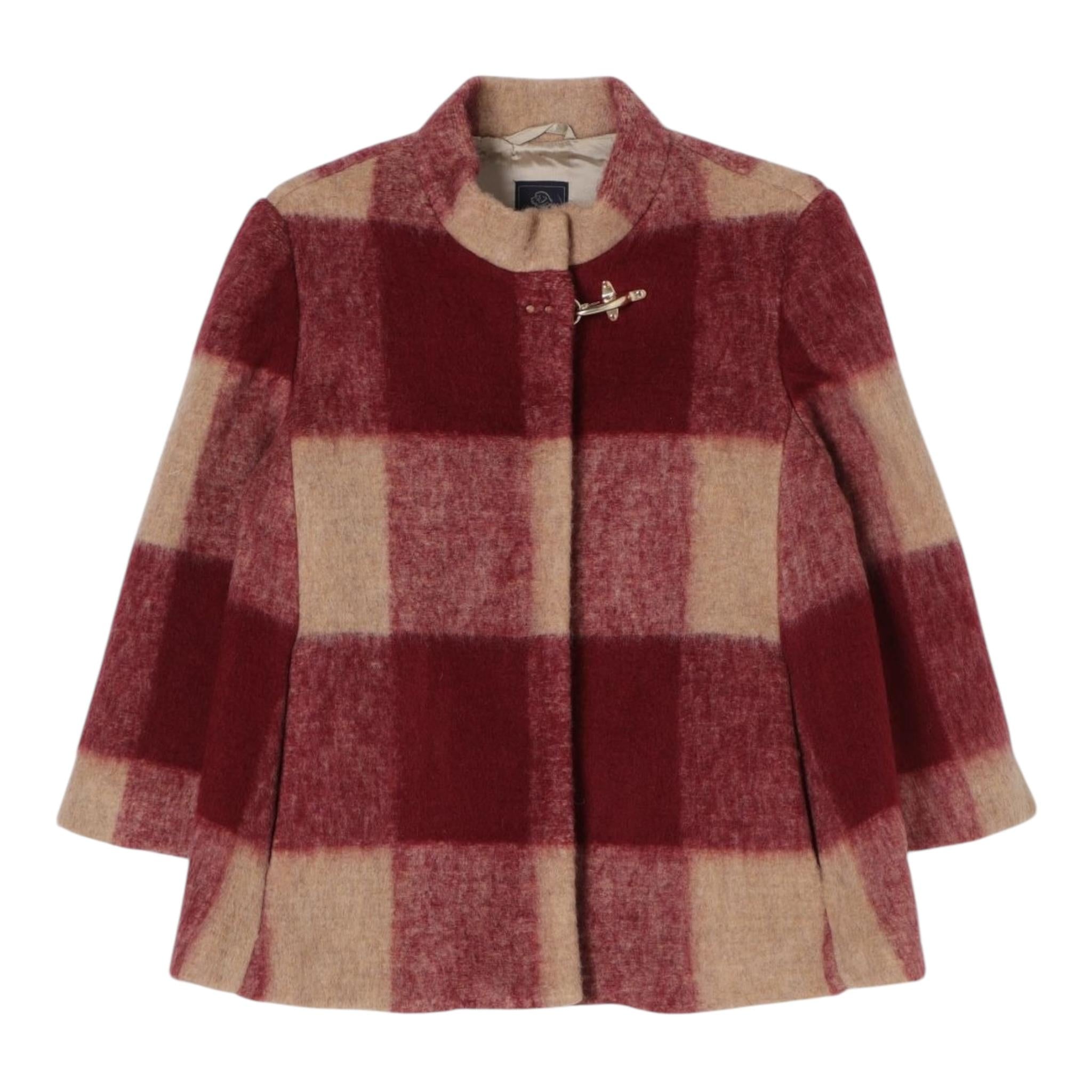 FAY cappotto bicolore con fantasia quadri Bordeaux per Bambino FV2A67 BORDEAUX FAY 