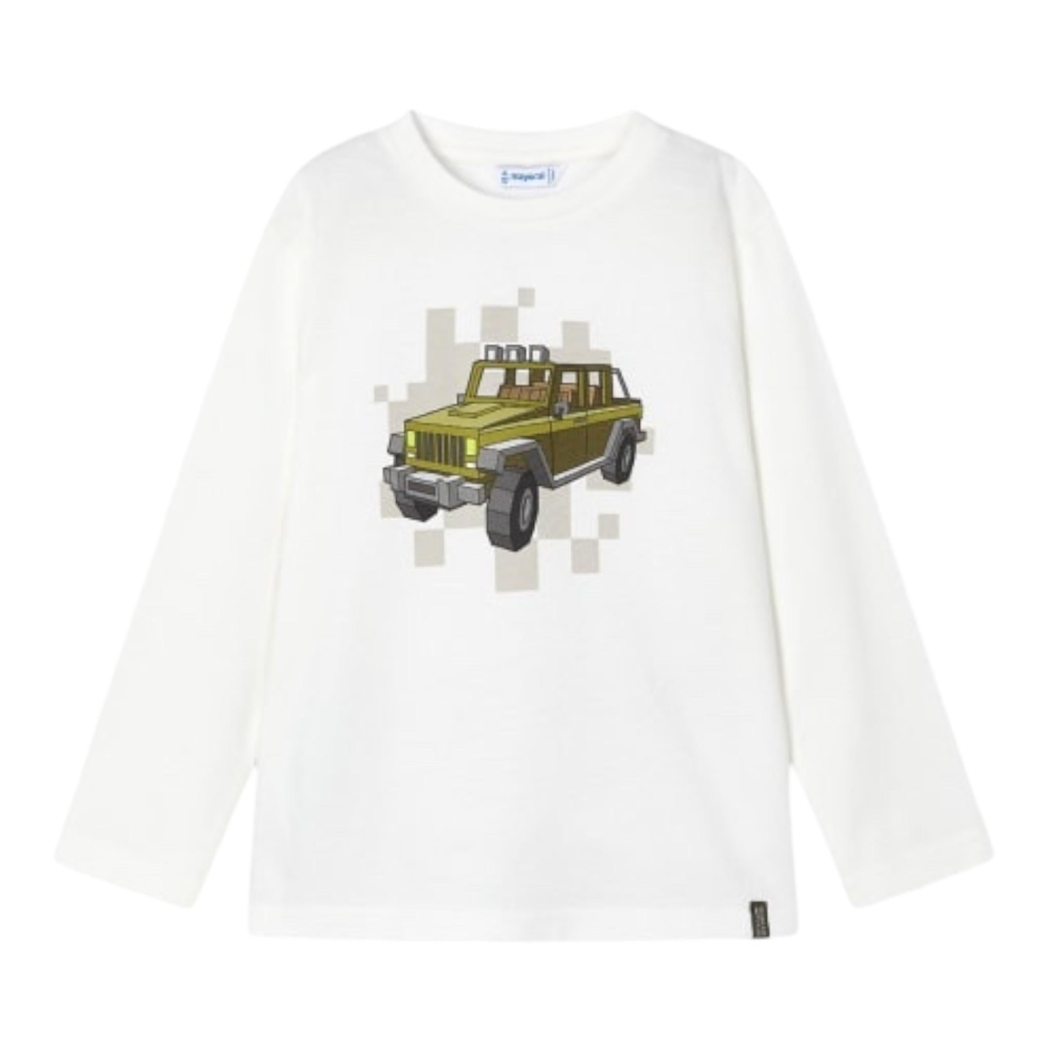 MAYORAL shirt girocollo tinta unita con stampa in contrasto Bianco per Bambino 4052JXX BIANCO MAYORAL 