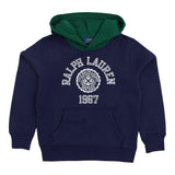 RALPH LAUREN felpa chiusa con cappuccio tinta unita con stampa Blu per Bambino 323952489001 BLU RALPH LAUREN 
