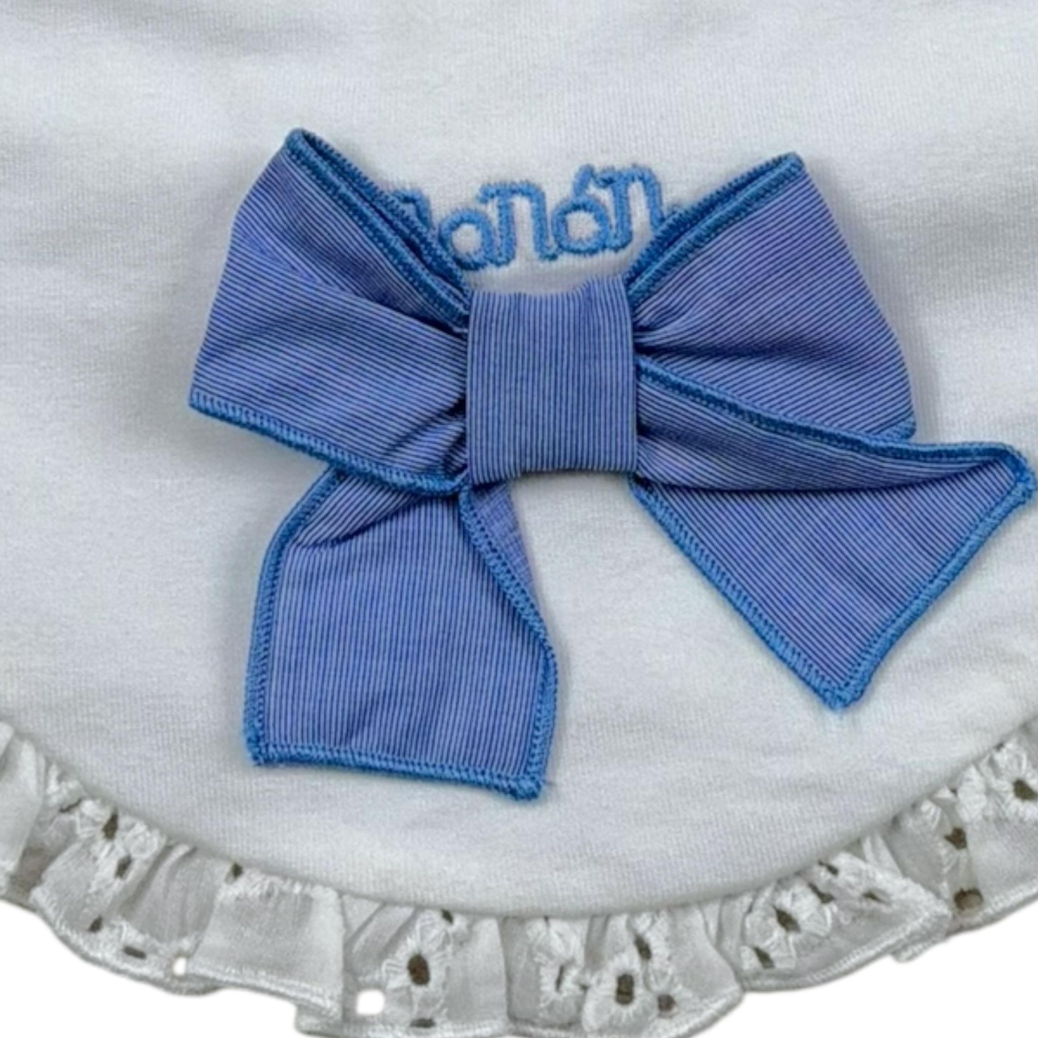 Nanan Bavetta Tinta Unita con Fiocco per Neonata E24581 BIANCO NANAN 