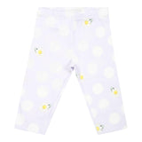 Monnalisa Leggins Tinta Unita Con Stampa Girasoli Lilla Per Neonata