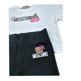 Moschino Completo 2 Pezzi T-Shirt-Leggins Bicolore per Bambina HDG01O BIANCO/NERO MOSCHINO 