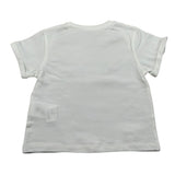 M+E' T-Shirt Girocollo Tinta Unita con Stampa per Neonata UE1405 BIANCO M+E' 