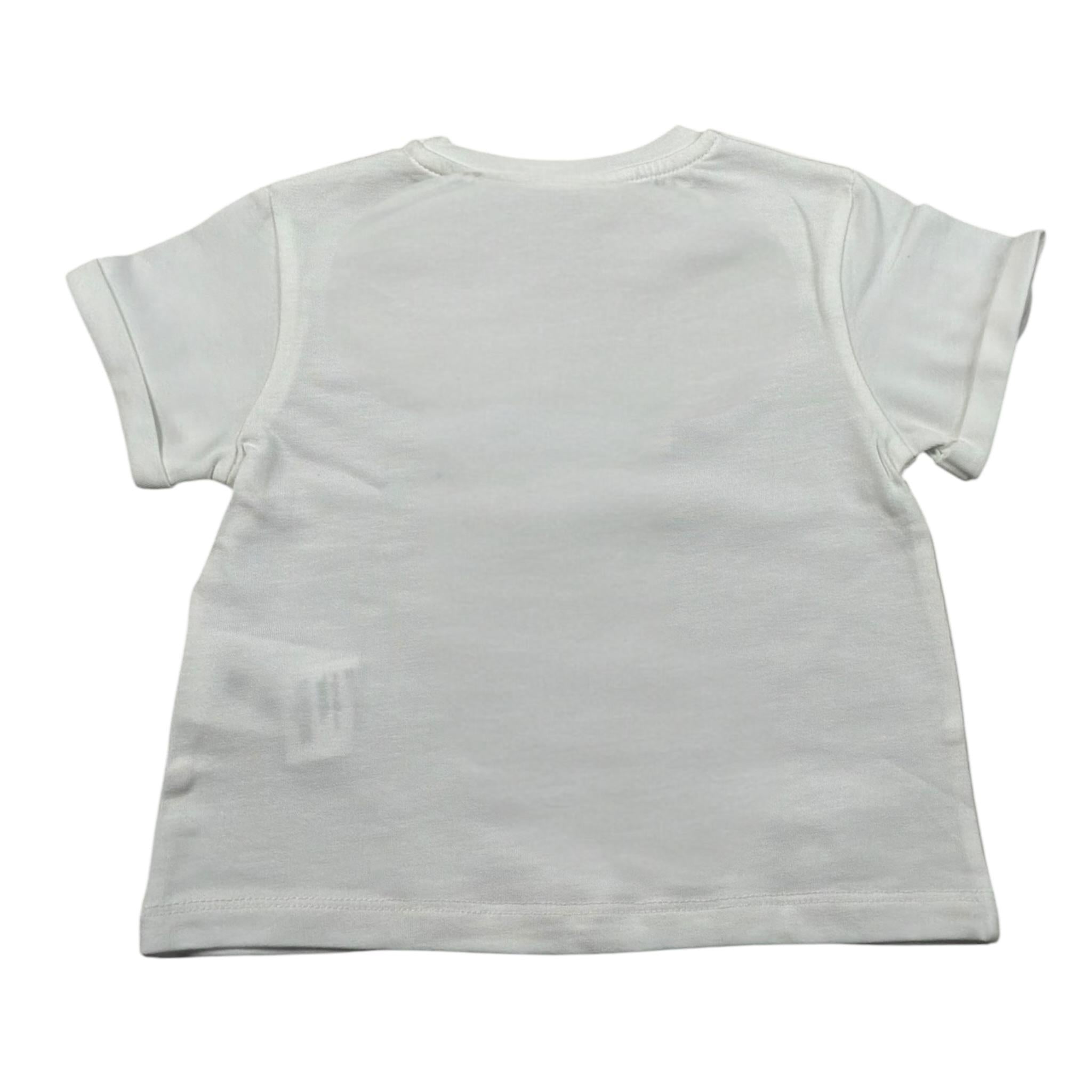 M+E' T-Shirt Girocollo Tinta Unita con Stampa per Neonata UE1405 BIANCO M+E' 