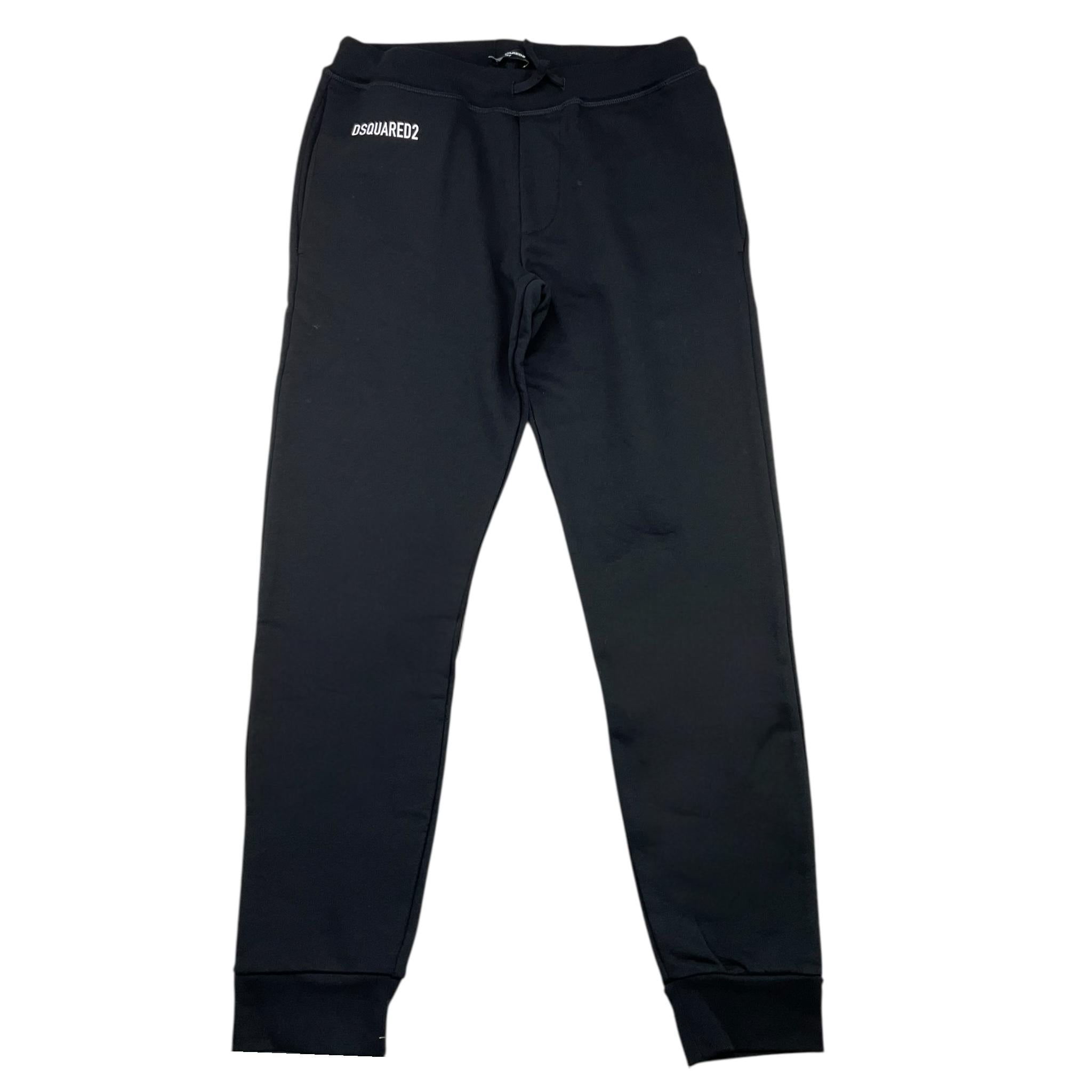 DSQUARED2 pantalone tuta tinta unita con stampa logo Nero per Bambino DQ2527X NERO DSQUARED2 