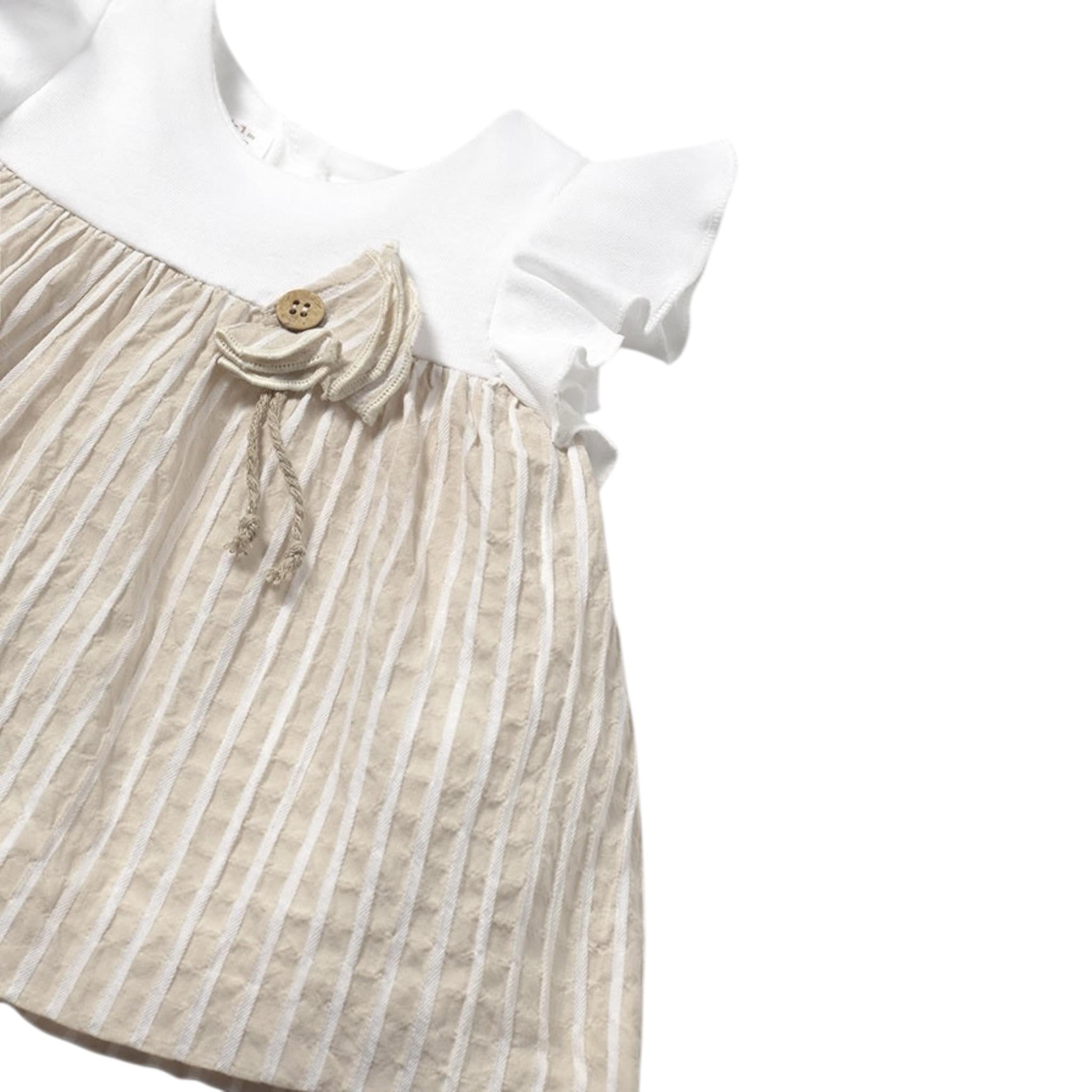 Mayoral Set 2 Pezzi Abito-Coulotte Bicolore per Neonata 1845X BIANCO/BEIGE MAYORAL 