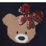 SARABANDA maglia girocollo tinta unita con paillettes Blu per Bambina 0A316 BLU SARABANDA 