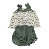 Calamaro Completo 2 Pezzi Camicia-Culotte per Bambina 17720J VERDE CALAMARO 