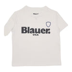 Blauer T-Shirt Giricollo Tinta Unita con Stampa per Neonato 24SBLKH02507N BIANCO BLAUER 