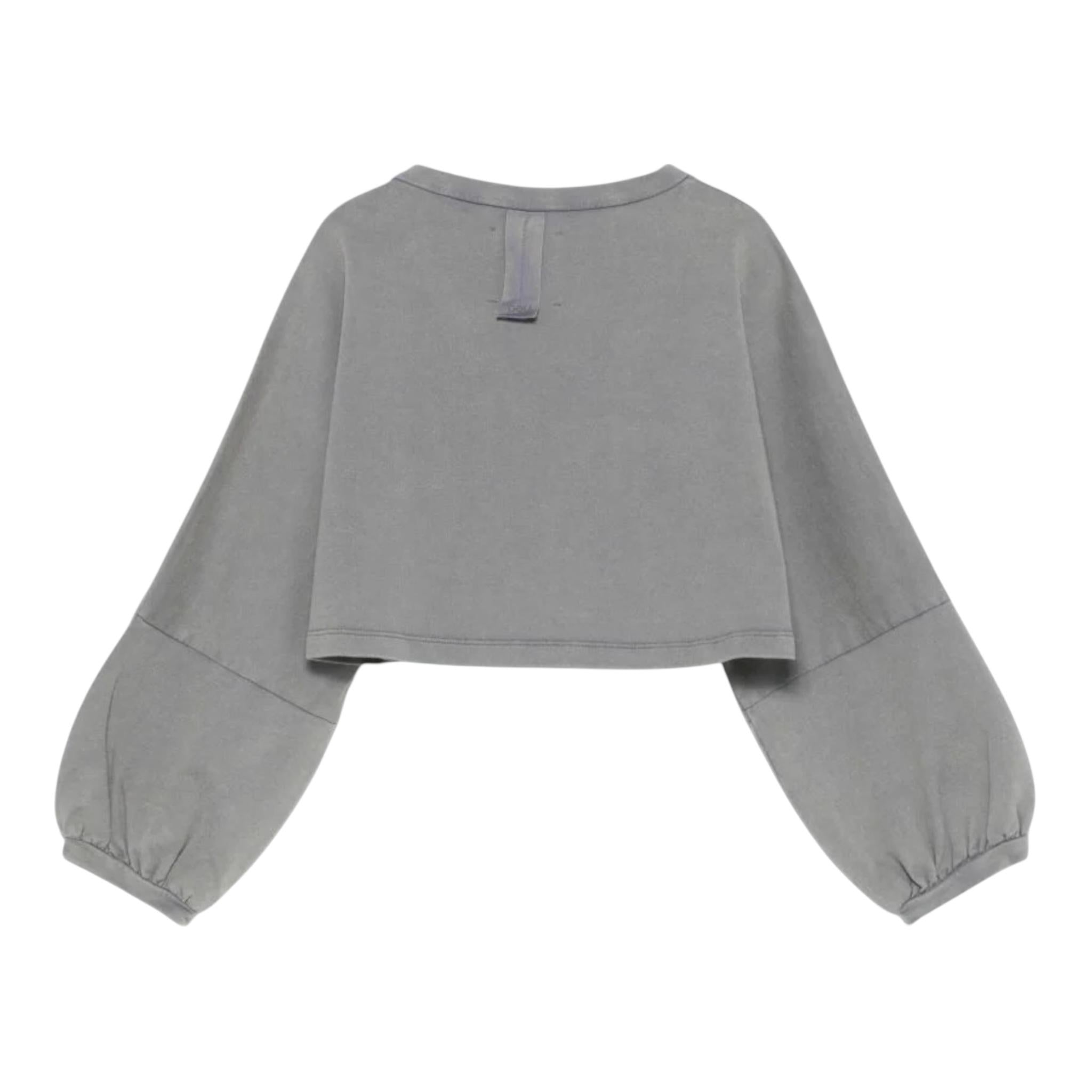 Dou Dou Felpa Chiusa Crop Tinta Unita per Bambina DW4A00 GRIGIO DOU DOU 