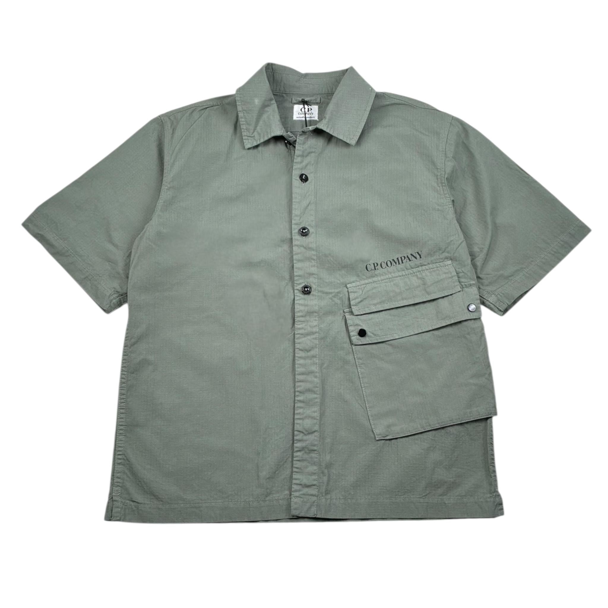 C.P. Company Camicia Mezza Manica Tinta Unita per Bambino CUC00C VERDE C.P. COMPANY 