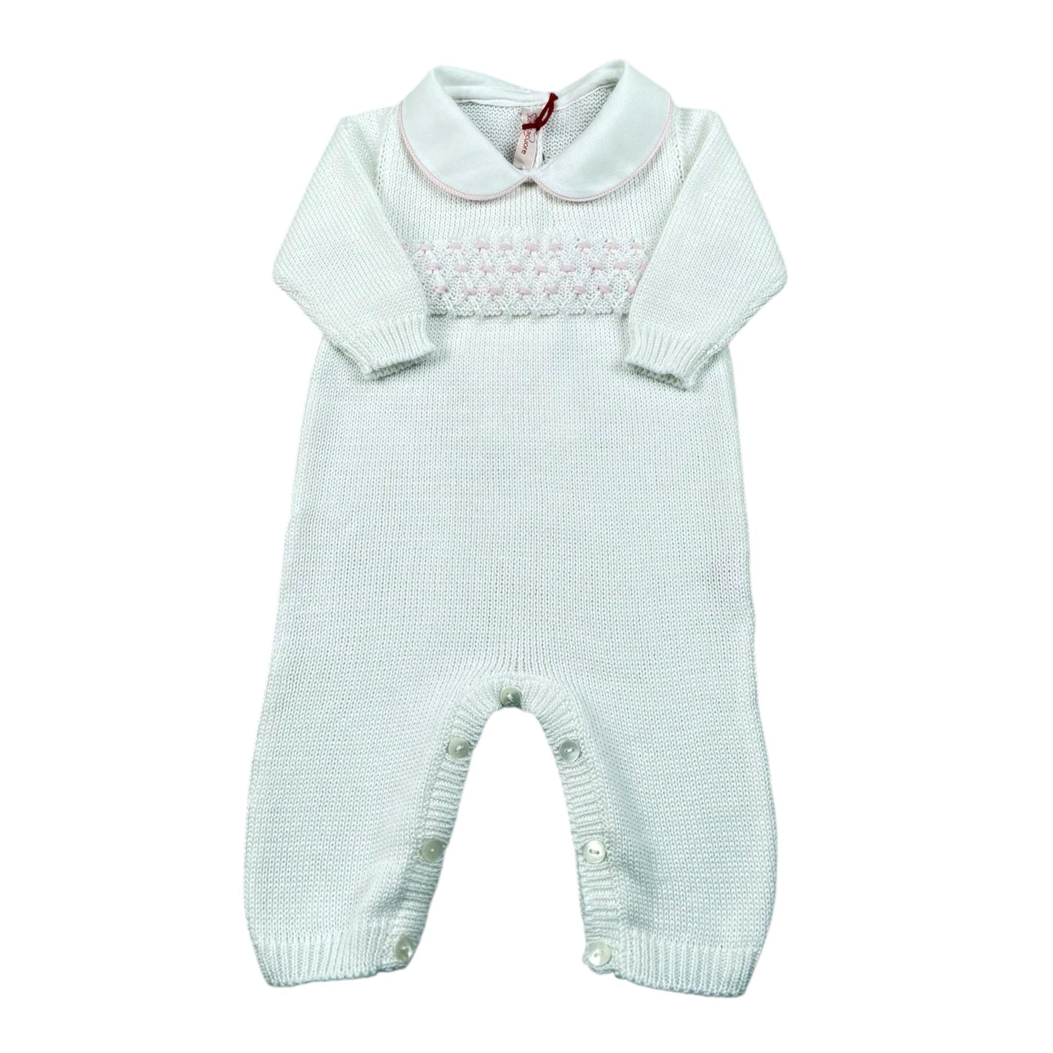 Scaldacuore Tutina Tinta Unita In Maglia per Neonata PS01FAI23 BIANCO SCALDACUORE 