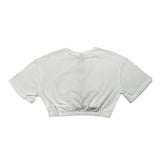 Naice T-Shirt Girocollo Tinta Unita Modello Crop per Bambina 27190 BIANCO NAICE 