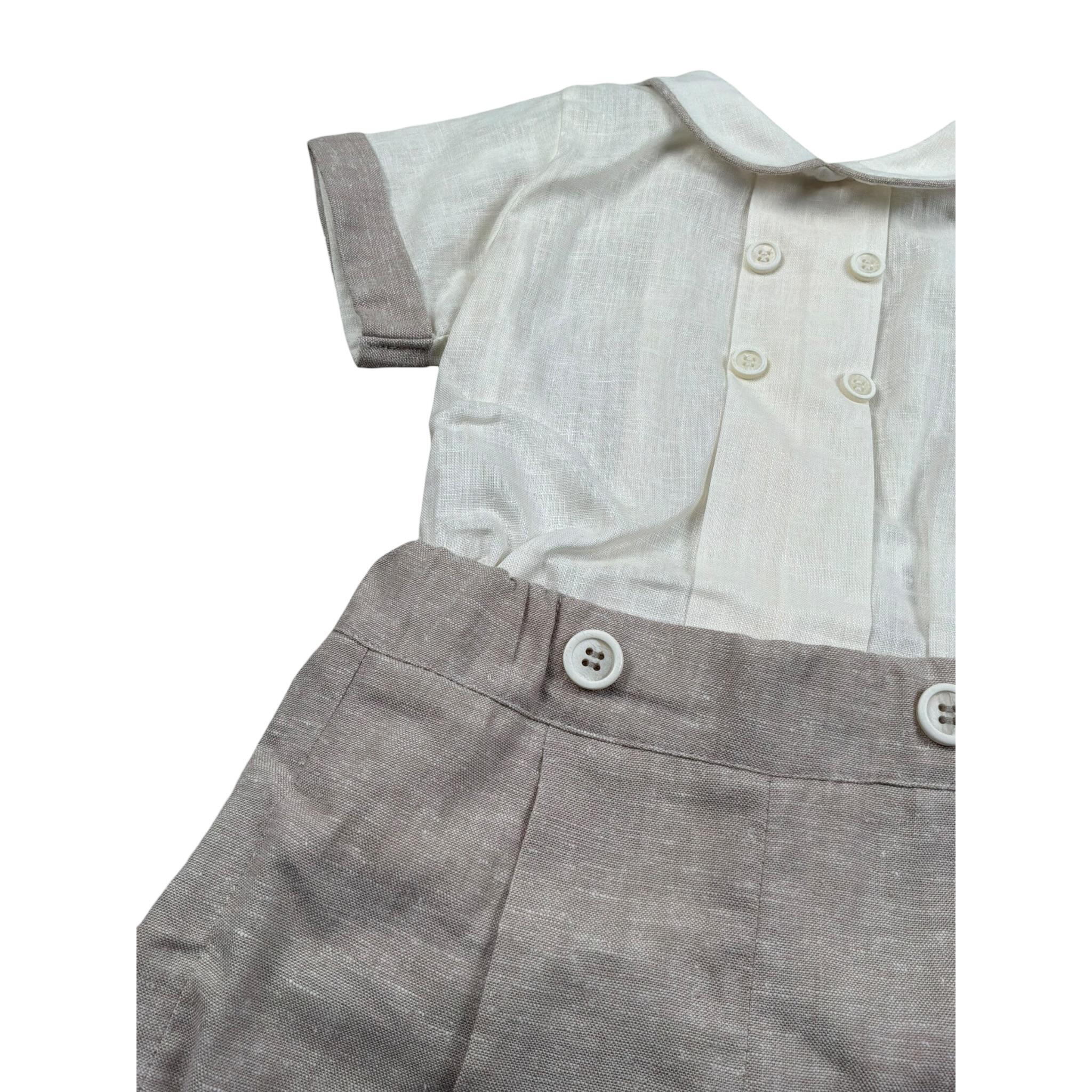 Pure Firenze Completo 2 Pezzi Camicia-Bermuda Beige per Neonato PC03308 BEIGE PURE FIRENZE 