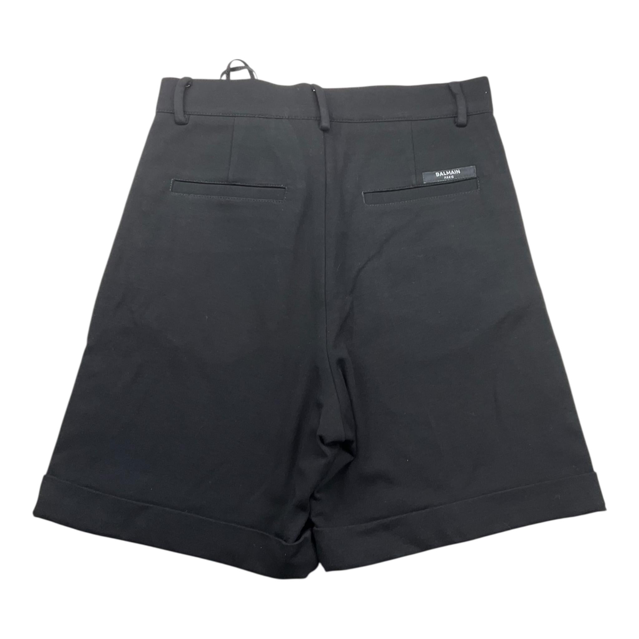 Balmain Bermuda Tinta Unita con Elastico In Vita E Profili In Contrasto per Bambino BU6R29J0371 NERO BALMAIN 