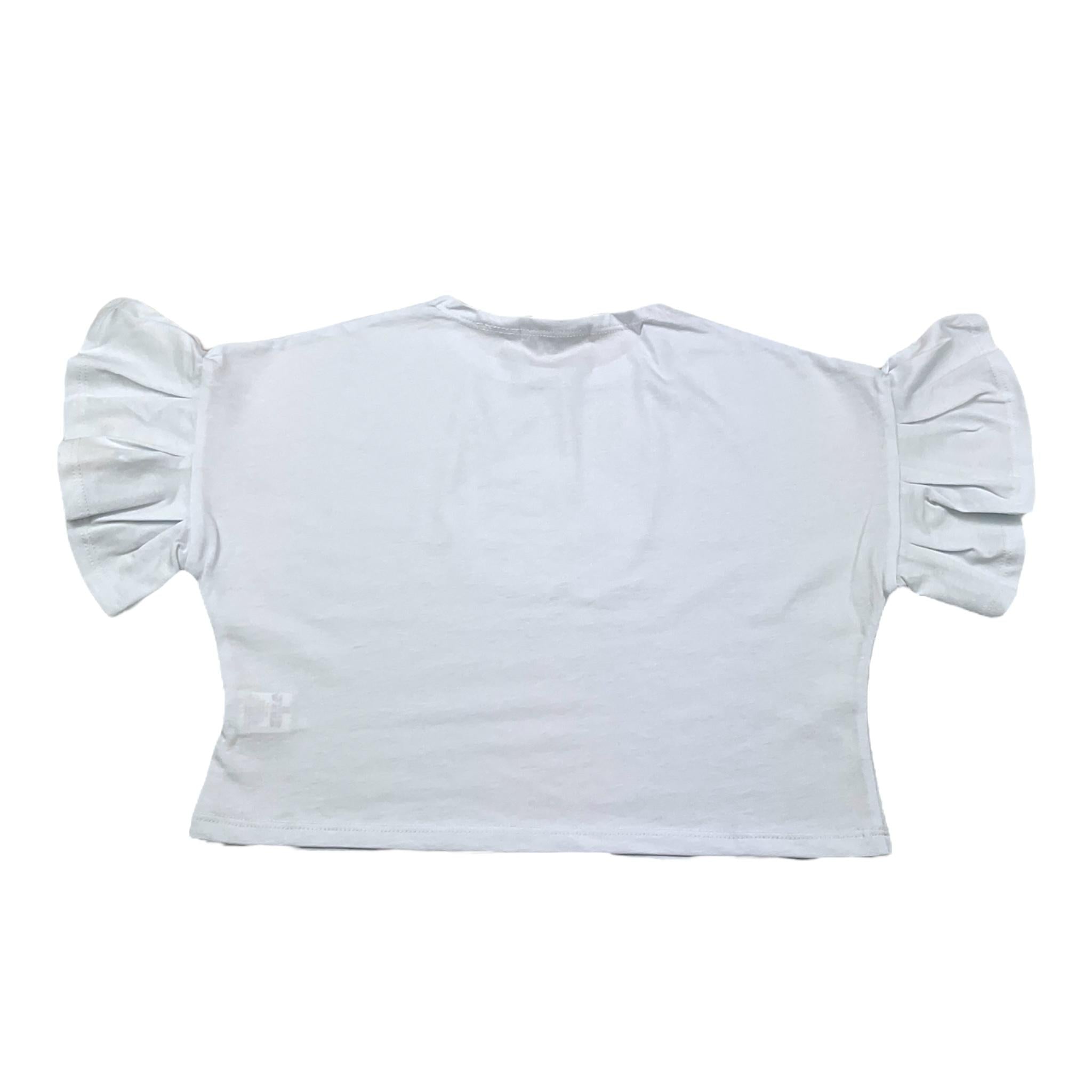 Mousse T-Shirt Girocollo Tinta Unita con Stampa per Neonata SKTSC377WN BIANCO MOUSSE 