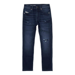 DIESEL jeans tinta unita con strappi Blu per Bambino J01540 BLU DIESEL 
