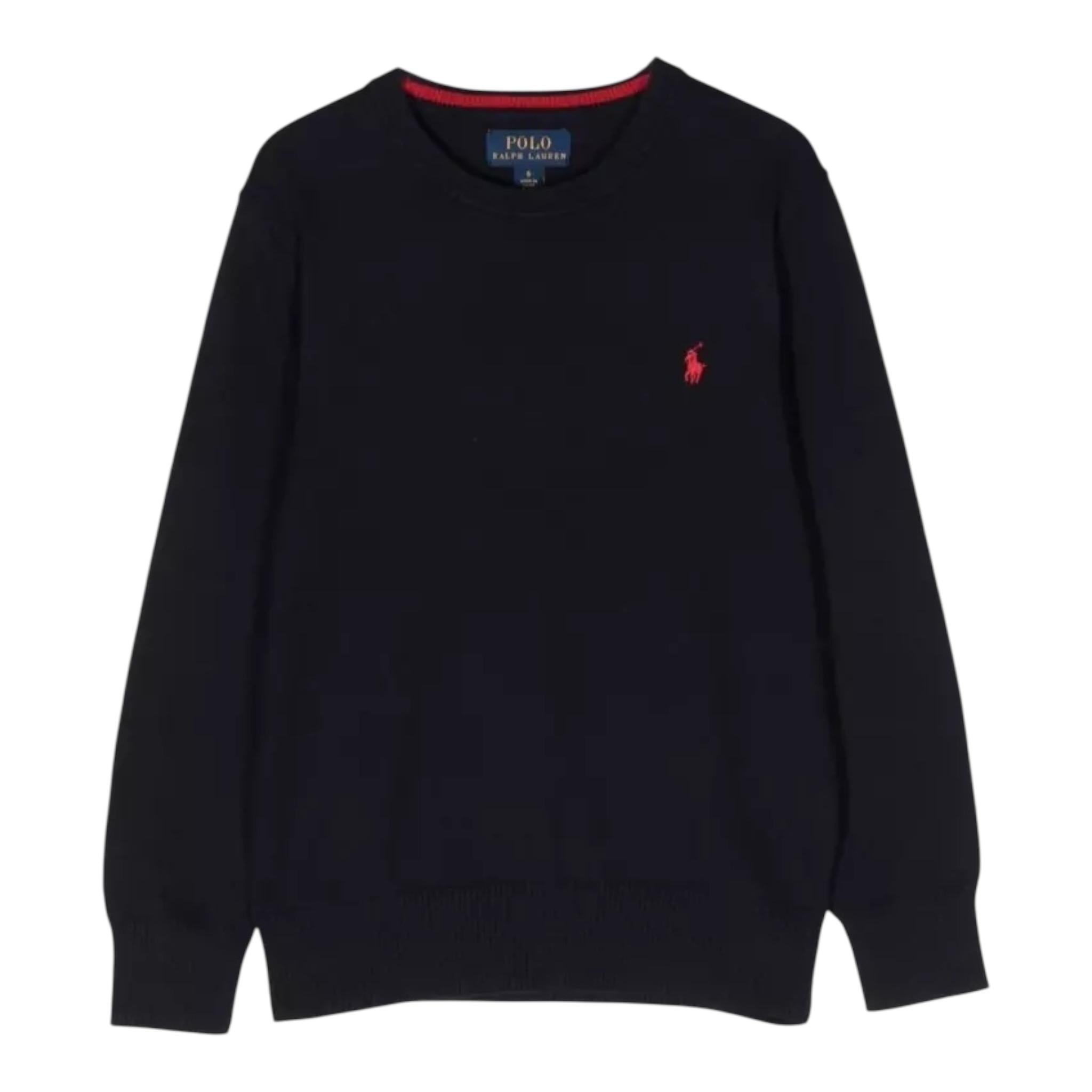 Ralph Lauren Maglia Girocollo Tinta Unita con Stampa per Bambino 321799887031 BLU RALPH LAUREN 