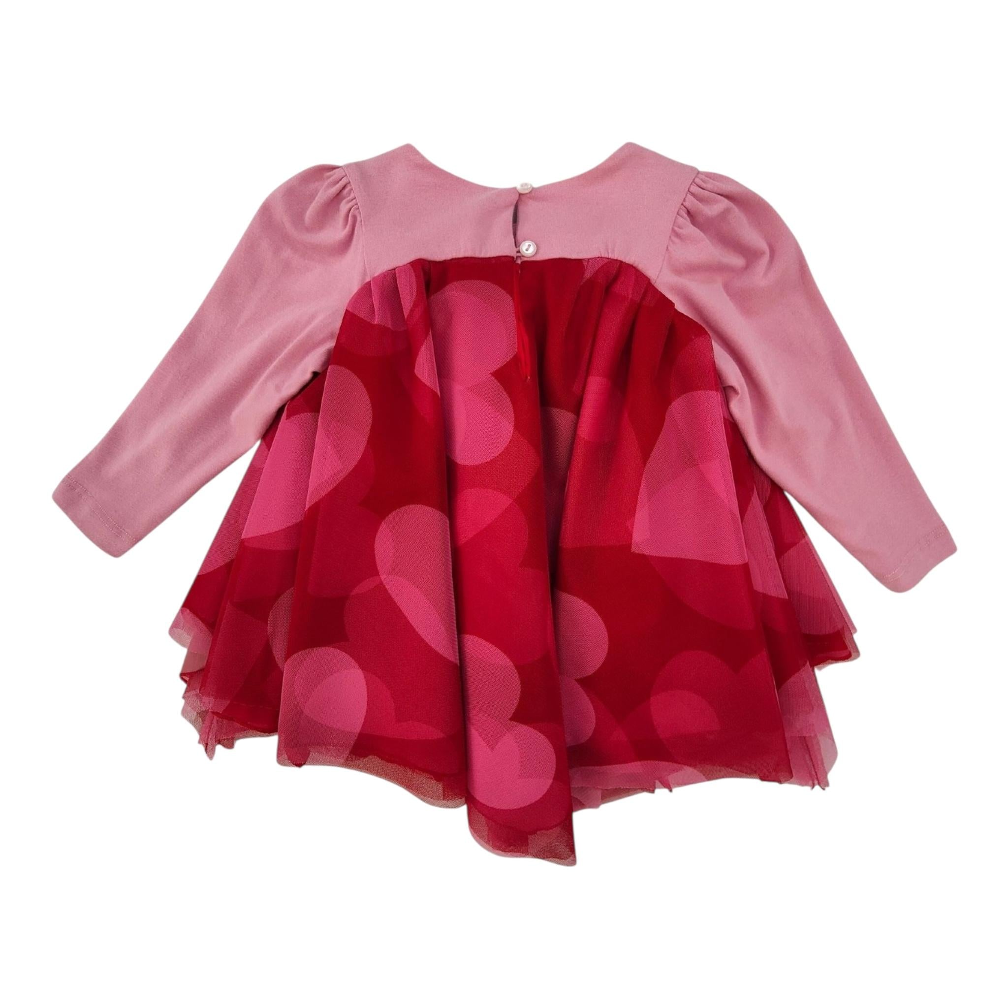 MISS GRANT abito manica lunga bicolore stampa fantasia cuori Rosa per Bambina MG1119X ROSA MISS GRANT 