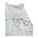 Le Bebe Abito Giromanica Tinta Unita con Fiocco per Neonata LBG0701 BIANCO LE BEBE 