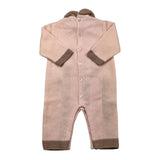 COLORI CHIARI tutina manica lunga tinta unita cn ricami in contrasto Rosa per Neonata FF167786 ROSA COLORI CHIARI 