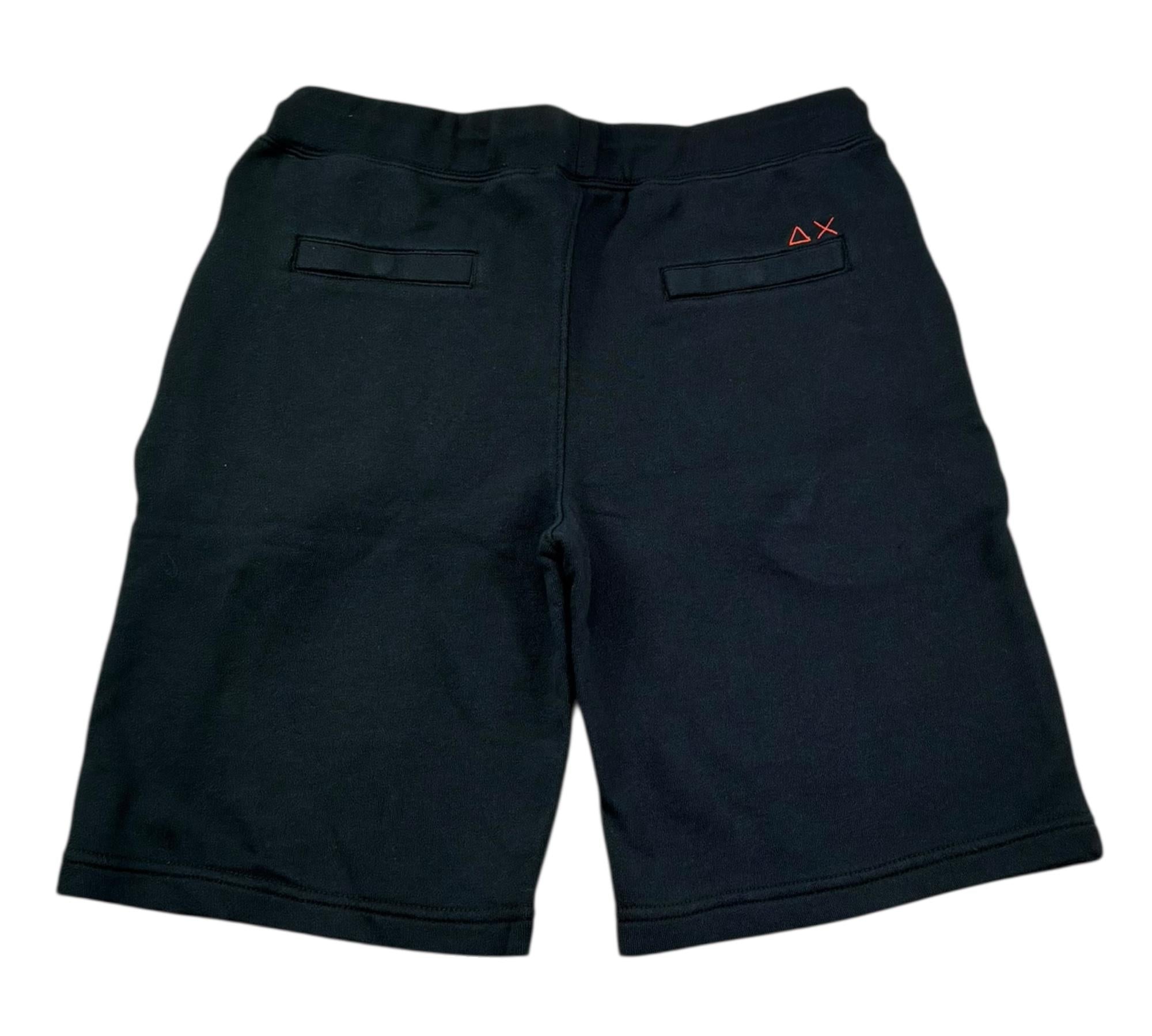 Sun68 Bermuda Tuta Tinta Unita con Logo per Bambino F32330 NERO SUN68 