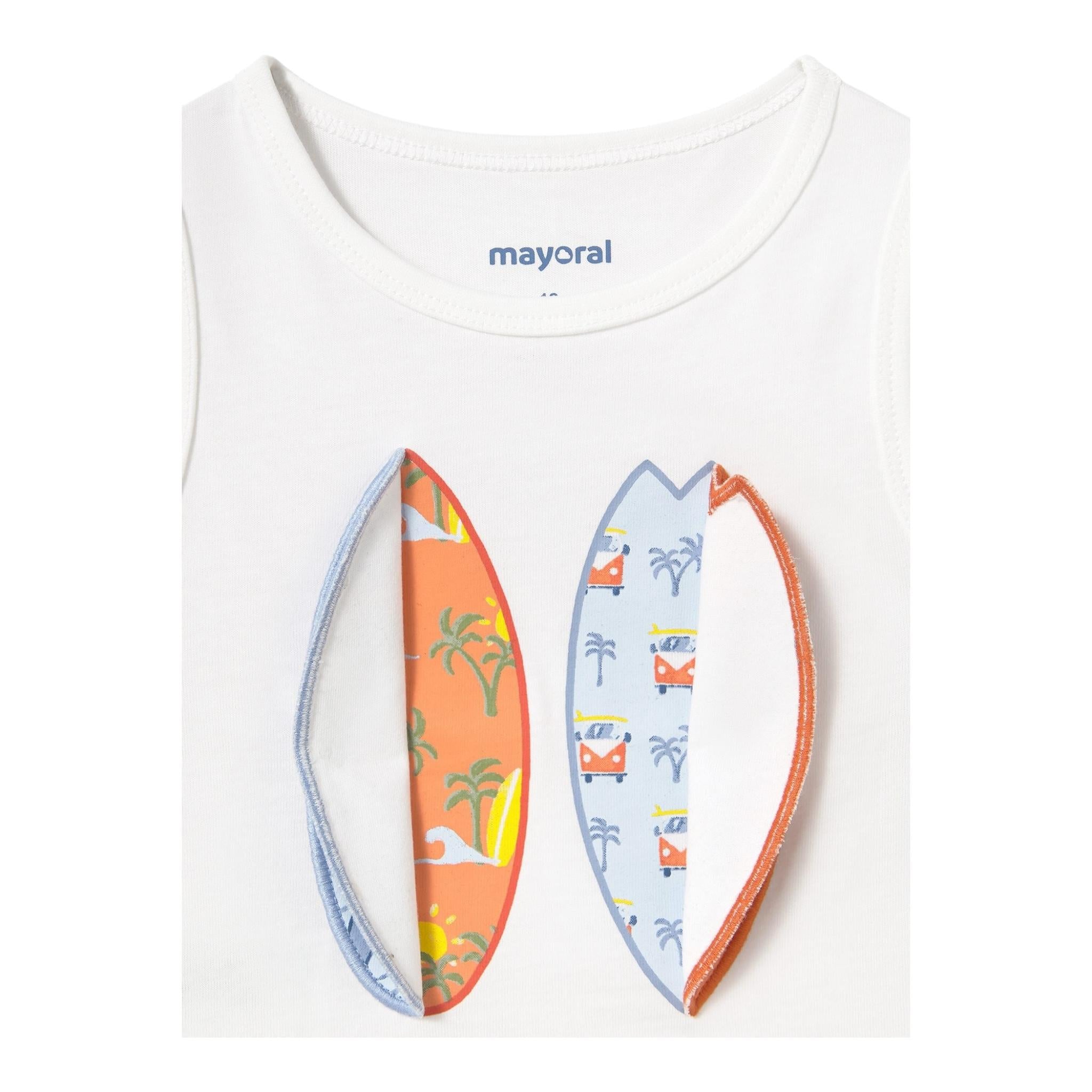 Mayoral Canotta Girocollo Tinta Unita con Stampa per Neonato 1069 BIANCO MAYORAL 