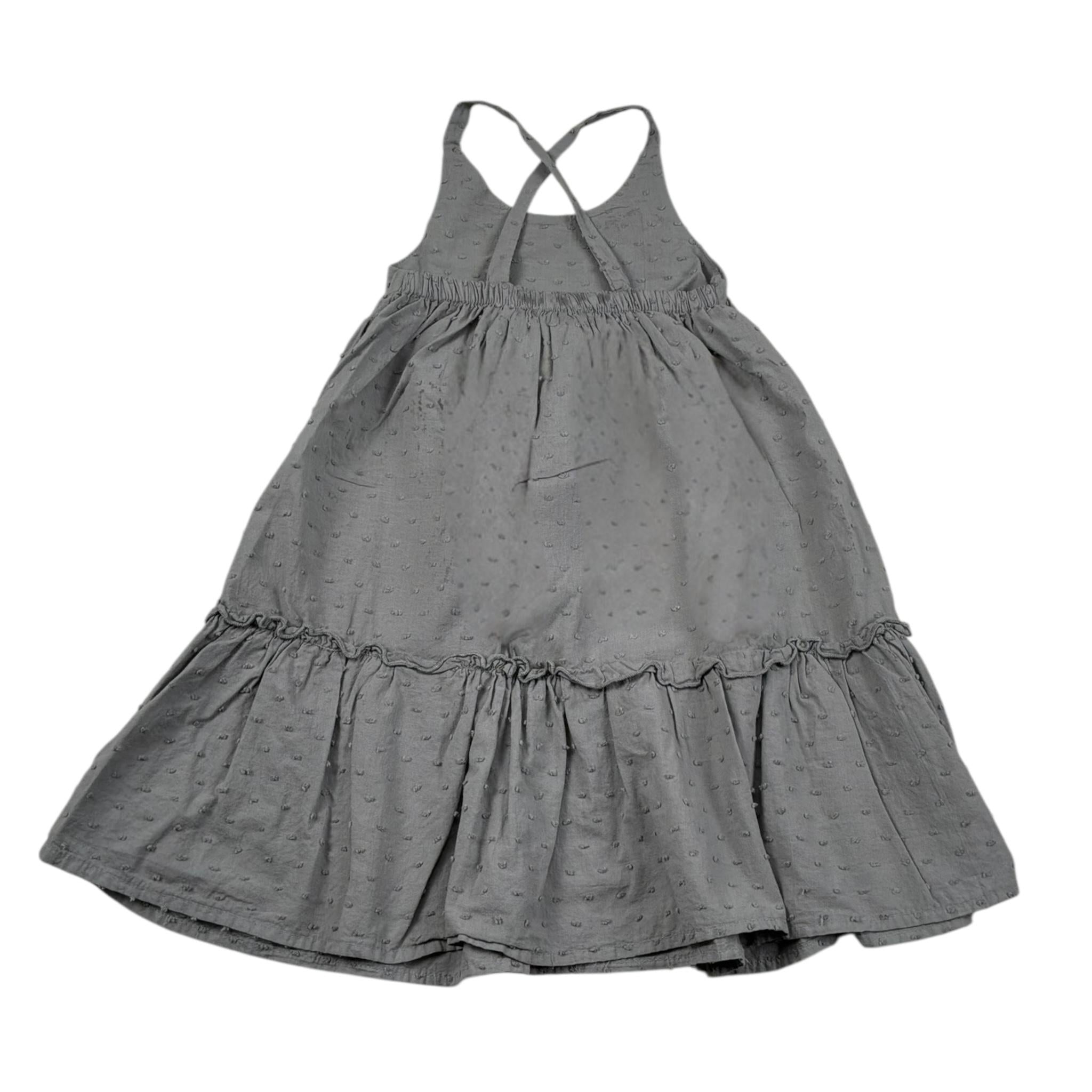 Petit Indi Abito Tinta Unita A Bretelle per Neonata SS25BK651 GRIGIO PETIT INDI 