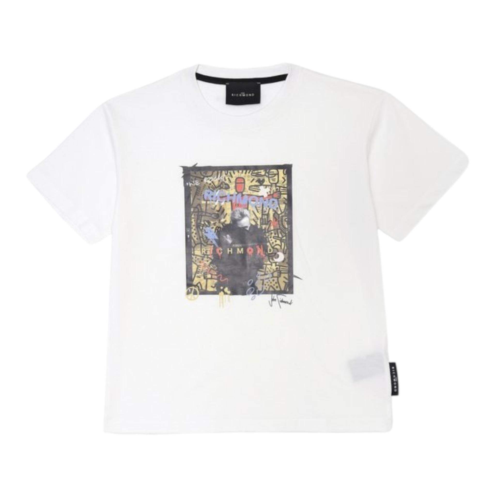 John Richmond T-Shirt Girocollo Tinta Unita con Stampa per Bambino RBP25159TSX BIANCO JOHN RICHMOND 