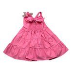 M+E' Abito Tinta Unita con Applicazione Fiocco per Bambina UE1709X ROSA M+E' 